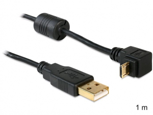 Delock USB-A apa > USB micro-B apa kábel 90°-ban forgatott fel/le  (83148)