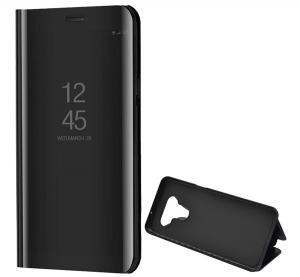 Tok álló (aktív FLIP, oldalra nyíló, asztali tartó funkció, tükrös felület, Mirror View Case) FEKETE [LG K50S (LMX520EM)]