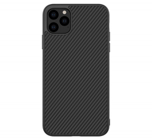 NILLKIN SYNTHETIC FIBER műanyag telefonvédő (környezetbarát, karbon minta) FEKETE [Apple iPhone 11 Pro]
