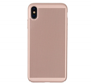 Műanyag telefonvédő (gumírozott, lyukacsos minta) ARANY [Apple iPhone XS Max 6.5]