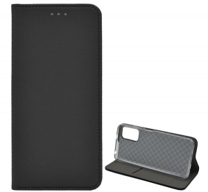 Tok álló, bőr hatású (FLIP, oldalra nyíló, asztali tartó funkció, rombusz minta) FEKETE [Xiaomi Redmi Note 10 5G (Poco M3 Pro 5G)]