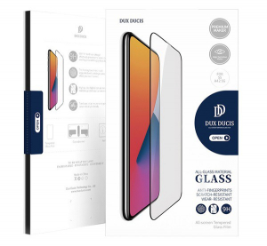 DUX DUCIS képernyővédő üveg (2.5D full glue, teljes felületén tapad, tokbarát, extra karcálló, 0.3mm, 9H) FEKETE [Samsung Galaxy A42 5G (SM-A425F)]