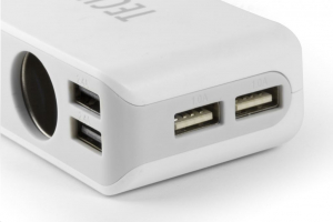 Technaxx 4-port USB & 3 foglalat autós adapter (4592)