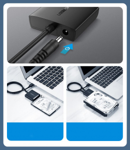 UGREEN SATA-USB 3.0 HDD adapter (2.5" &eacute;s 3.5") fekete (60561)