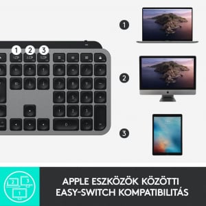 Logitech MX Keys Mac vezeték nélküli US billentyűzet (920-009558)