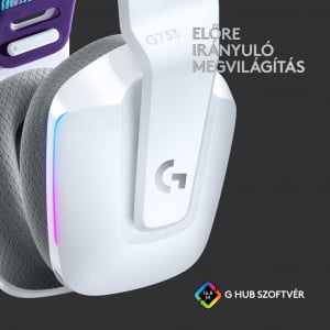 Logitech G733 vezeték nélküli gamer headset fehér (981-000883) 