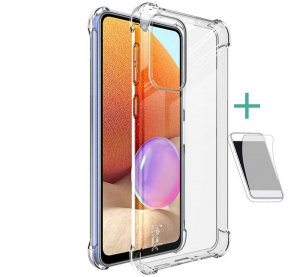 IMAK szilikon telefonvédő (közepesen ütésálló, légpárnás sarok + képernyővédő fólia) ÁTLÁTSZÓ [Samsung Galaxy A33 5G (SM-A336)]