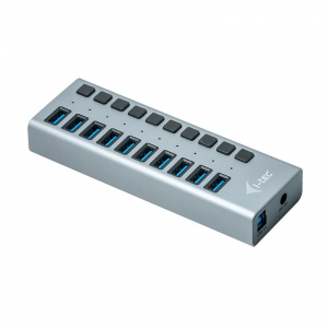 i-tec Charging USB 3.0 Hub 10 port + Power Adapter 48 W fekete (U3CHARGEHUB10)