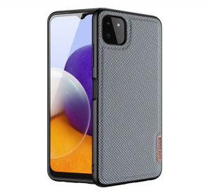 DUX DUCIS FINO szilikon telefonvédő (műanyag belső, közepesen ütésálló, rács minta) SZÜRKE [Samsung Galaxy A22 5G (SM-A226)]