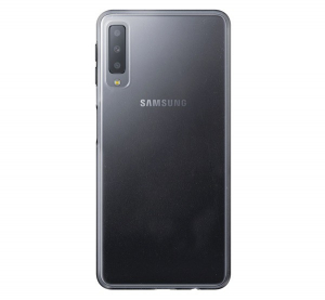 Műanyag telefonvédő (gumírozott) ÁTLÁTSZÓ [Samsung Galaxy A7 (2018) SM-A750F]