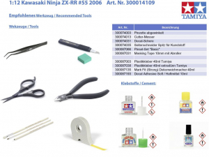 Tamiya Kawasaki Ninja ZX-RR #55 2006 Motorker&eacute;kp&aacute;r &eacute;p&iacute;tők&eacute;szlet 1:12 (300014109)