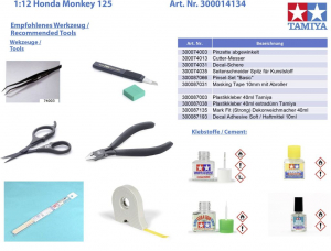 Tamiya Honda Monkey 125 Motorker&eacute;kp&aacute;r &eacute;p&iacute;tők&eacute;szlet 1:12 (300014134)
