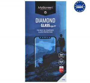 MYSCREEN DIAMOND GLASS EDGE k&eacute;pernyőv&eacute;dő &uuml;veg (3D full cover, &iacute;ves, karc&aacute;ll&oacute;, 0.33 mm, 9H) FEKETE [Huawei P40 Pro+ 5G]