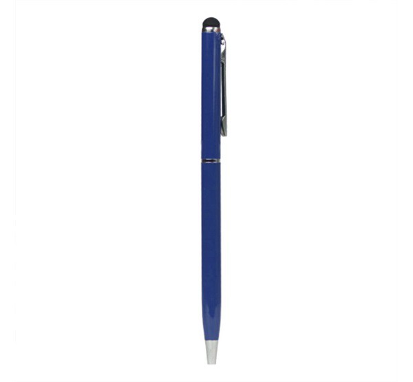 Érintőképernyő ceruza 2in1 (toll, kapacitív érintőceruza, 13cm) SÖTÉTKÉK