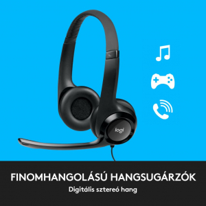 Logitech H390 zajszűrős USB mikrofonos fejhallgató (981-000406)