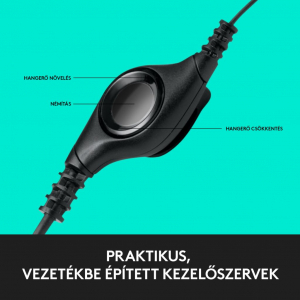 Logitech H390 zajszűrős USB mikrofonos fejhallgató (981-000406)