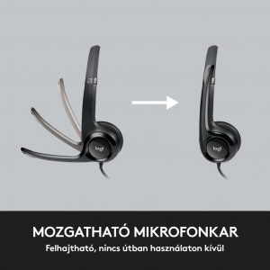 Logitech H390 zajszűrős USB mikrofonos fejhallgató (981-000406)