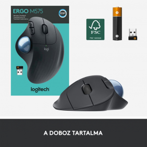 Logitech ERGO M575 vezeték nélküli hanyattegér grafitszürke (910-005872)