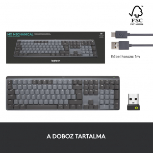 Logitech MX Mechanical Tactile US billentyűzet Graphite (920-010757)