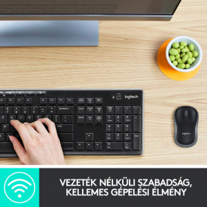 Logitech Wireless Desktop MK270 vezeték nélküli angol billentyűzet UK + egér (920-004523)