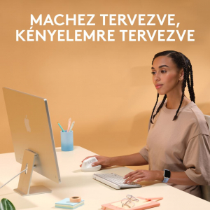 Logitech Lift for Mac függőleges ergonómikus vezeték nélküli egér fehér (910-006477)