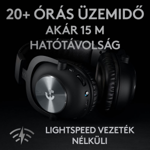 Logitech PRO X Wireless Lightspeed Gaming Headset zajszűrős fekete (981-000907) 