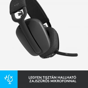 Logitech Zone Vibe 100 zajszűrős mikrofonos vezeték nélküli headset szürke (981-001213)