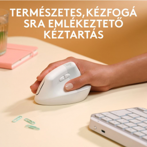 Logitech Lift for Mac függőleges ergonómikus vezeték nélküli egér fehér (910-006477)