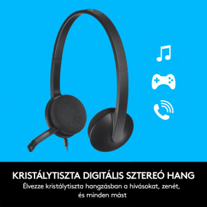 Logitech Headset H340 mikrofonos fejhallgató USB csatlakozó (981-000475 / 981-000509)