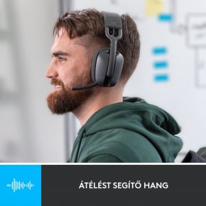 Logitech Zone Vibe 100 zajszűrős mikrofonos vezeték nélküli headset szürke (981-001213)