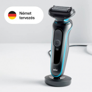 Braun Series 5 51-M4500cs Wet&Dry borotva töltőállvánnyal és 1 tartozékkal fekete-mentazöld