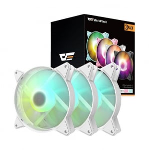 DarkFlash C6 3az1-ben ARGB ház hűtő ventilátor szett fehér