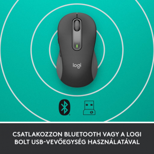 Logitech Signature M650 nagyméretű for Business vezeték nélküli egér grafitszürke (910-006348)