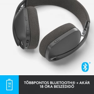 Logitech Zone Vibe 100 zajszűrős mikrofonos vezeték nélküli headset szürke (981-001213)