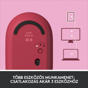 Logitech POP vezeték nélküli egér Heartbreaker - rózsaszín-bordó (910-006548)