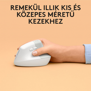 Logitech Lift for Mac függőleges ergonómikus vezeték nélküli egér fehér (910-006477)