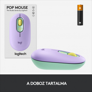 Logitech POP vezeték nélküli egér Daydream - lila-zöld (910-006547)