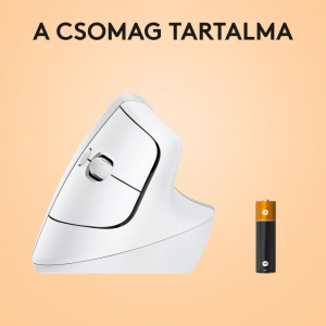 Logitech Lift for Mac függőleges ergonómikus vezeték nélküli egér fehér (910-006477)