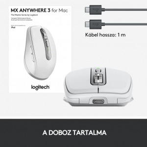 Logitech MX Anywhere 3 for Mac vezeték nélküli bluetooth egér Pale Grey (910-005991)