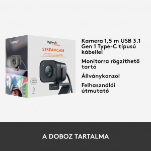 Logitech StreamCam webkamera szürke (960-001281)