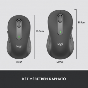 Logitech Signature M650 nagyméretű for Business vezeték nélküli egér grafitszürke (910-006348)