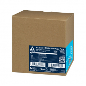 Arctic P12 Slim PWM PST ház hűtő ventilátor 12cm fekete 3db (ACFAN00275A)