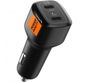 Spigen ArcStation PC2200 aut&oacute;s t&ouml;ltő 2xType-C 45+30W fekete (ACP04581)
