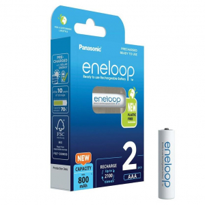 Panasonic Eneloop 1.2V AAA Ni-Mh 800mAh akku (2db) (BK-4MCDE/2BE)