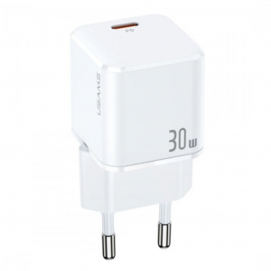 Usams CC148T45 mini Super Si PD h&aacute;l&oacute;zati gyorst&ouml;ltő adapter 30W feh&eacute;r (1380755)