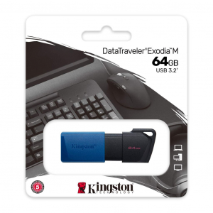 Pen Drive 64GB Kingston DataTraveler Exodia M USB3.2 fekete-kék (DTXM/64GB)