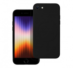 Utángyártott  Apple iPhone SE 2022/SE 2020/8/7 Magsafe szilikon tok fekete (69857)