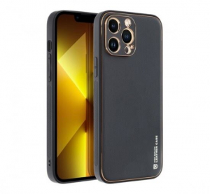 Forcell Leather műbőr Apple iPhone 14 Pro hátlap tok fekete (68555)