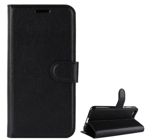 Tok &aacute;ll&oacute;, bőr hat&aacute;s&uacute; (FLIP, oldalra ny&iacute;l&oacute;, asztali tart&oacute; funkci&oacute;, pr&eacute;mium) FEKETE [Honor 7S]