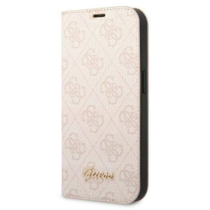 Guess 4G Vintage Gold Logo Apple iPhone 14 fliptok pink (GUBKP14SHG4SHP)